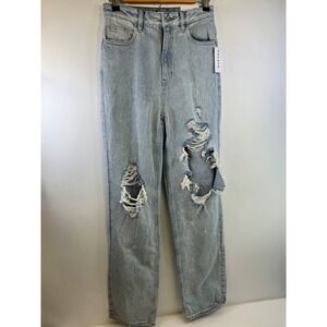 Pacsun 90S Boyfriend Light Wash Distressed Jeans Womens Size 27 Org‎ $59 NWT